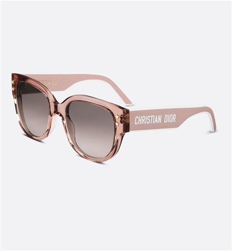 pink bug framed dior sunglasses|DiorPacific B2I Transparent Pink Butterfly Sunglasses .